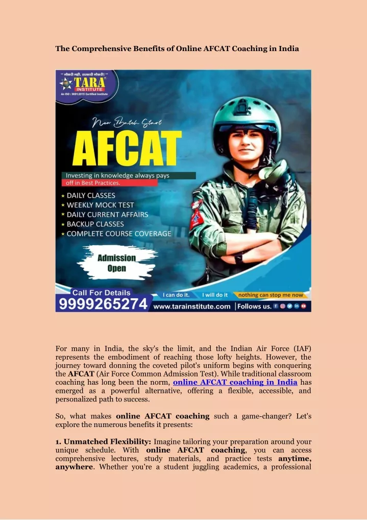 the comprehensive benefits of online afcat