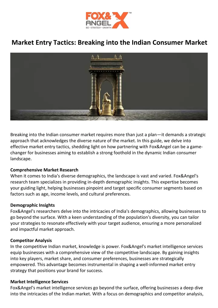 market entry tactics breaking into the indian