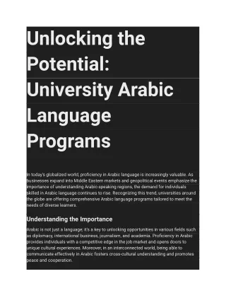University arabic language