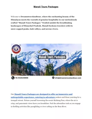manali tours packages