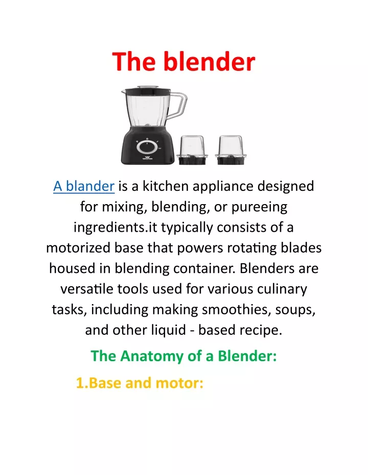 the blender