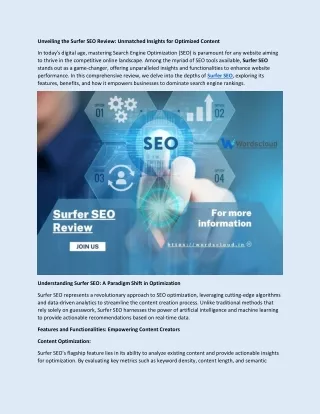 Unveiling the Surfer SEO Review: Unmatched Insights for Optimized Content