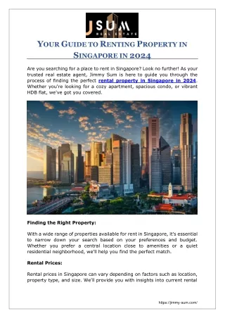 YOUR GUIDE TO RENTING PROPERTY IN SINGAPORE IN 2024