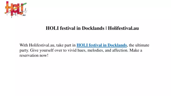 holi festival in docklands holifestival au