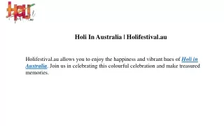 Holi In Australia Holifestival.au