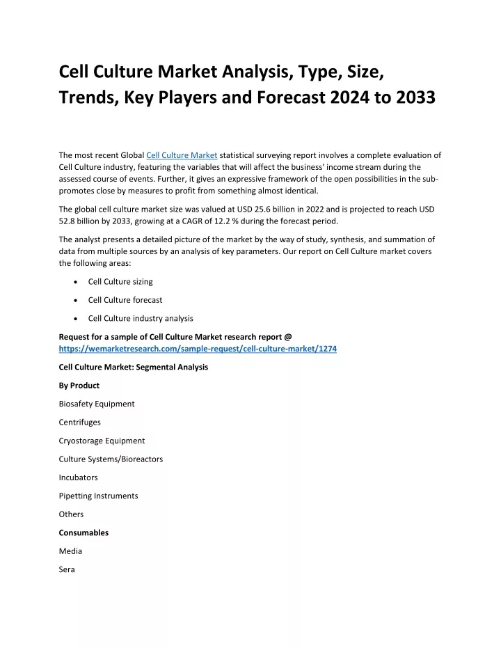 cell culture market analysis type size trends