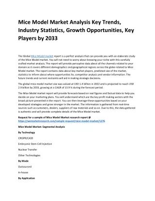 mice model market analysis key trends industry