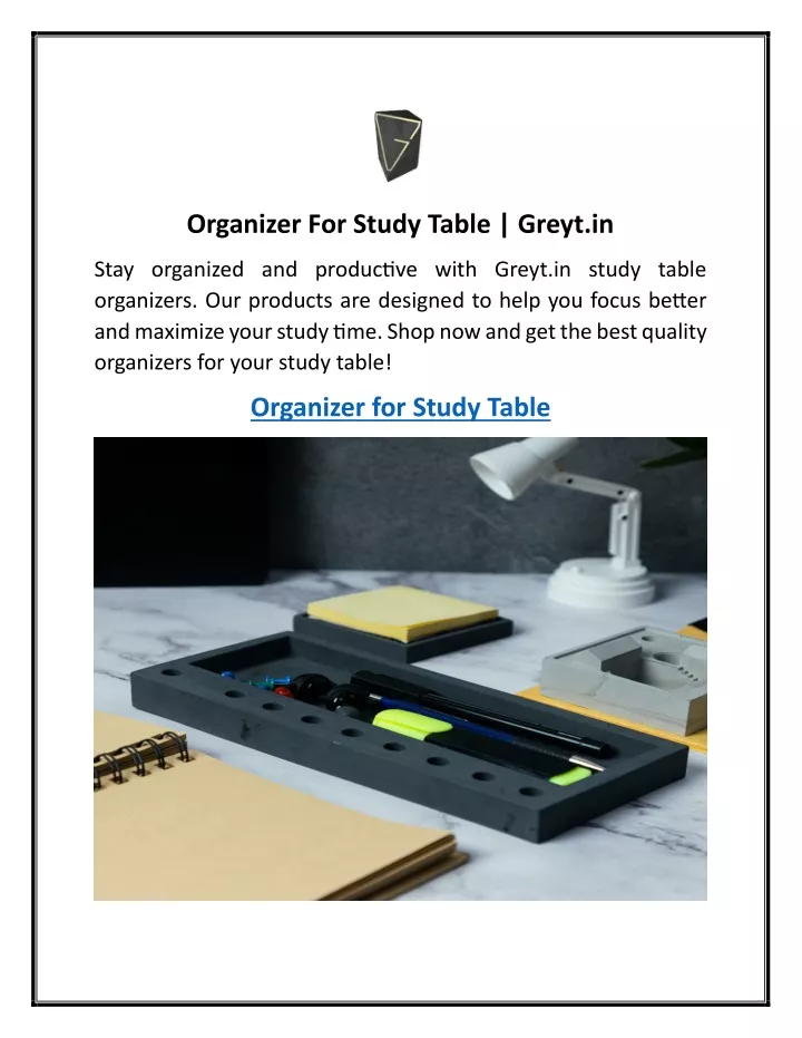 organizer for study table greyt in