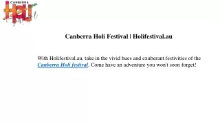 Canberra Holi Festival Holifestival.au