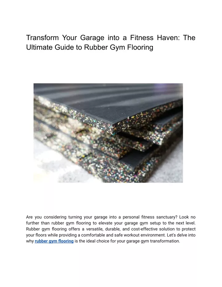 transform your garage into a fitness haven