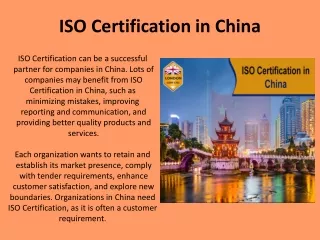 ISO Certification in China, Top ISO Certification in China