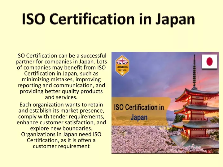 iso certification in japan