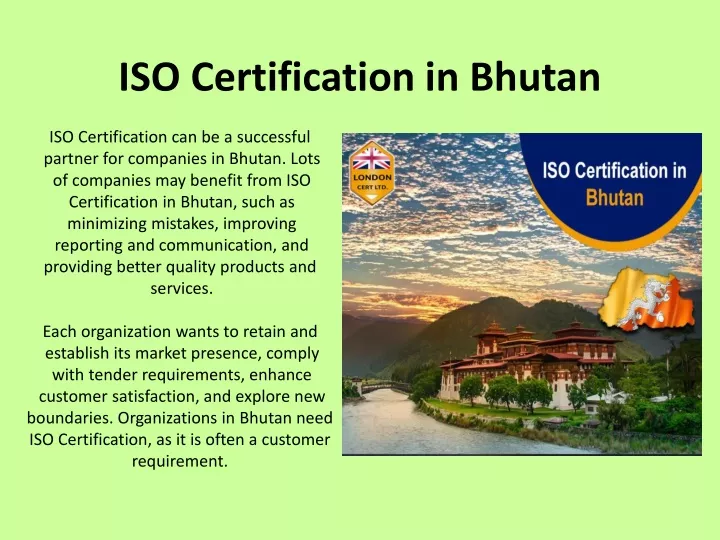 iso certification in bhutan