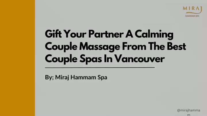 gift your partner a calming couple massage from