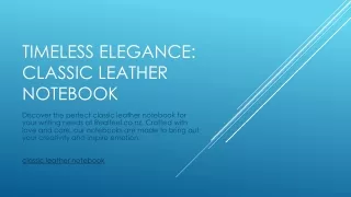Timeless Elegance: Classic Leather Notebook