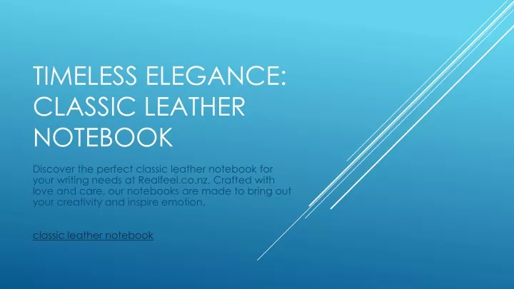 timeless elegance classic leather notebook