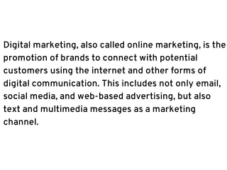 Presentation On Digital Marketing
