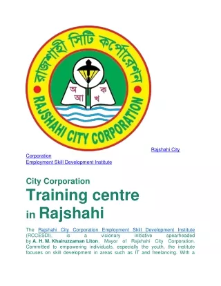 Rajshahi City Corporation Skill Development Institute(RCCESDI)