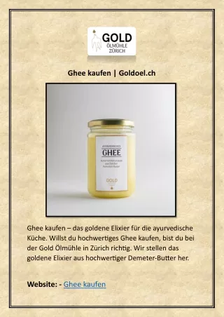 Ghee kaufen | Goldoel.ch