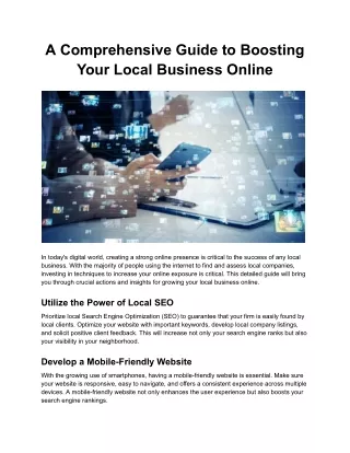 A Comprehensive Guide to Boosting Your Local Business Online