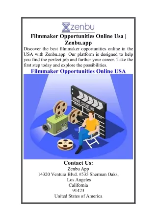 Filmmaker Opportunities Online Usa  Zenbu.app