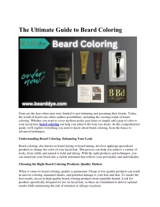 The Ultimate Guide to Beard Coloring