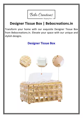 Designer Tissue Box | Bebocreations.in