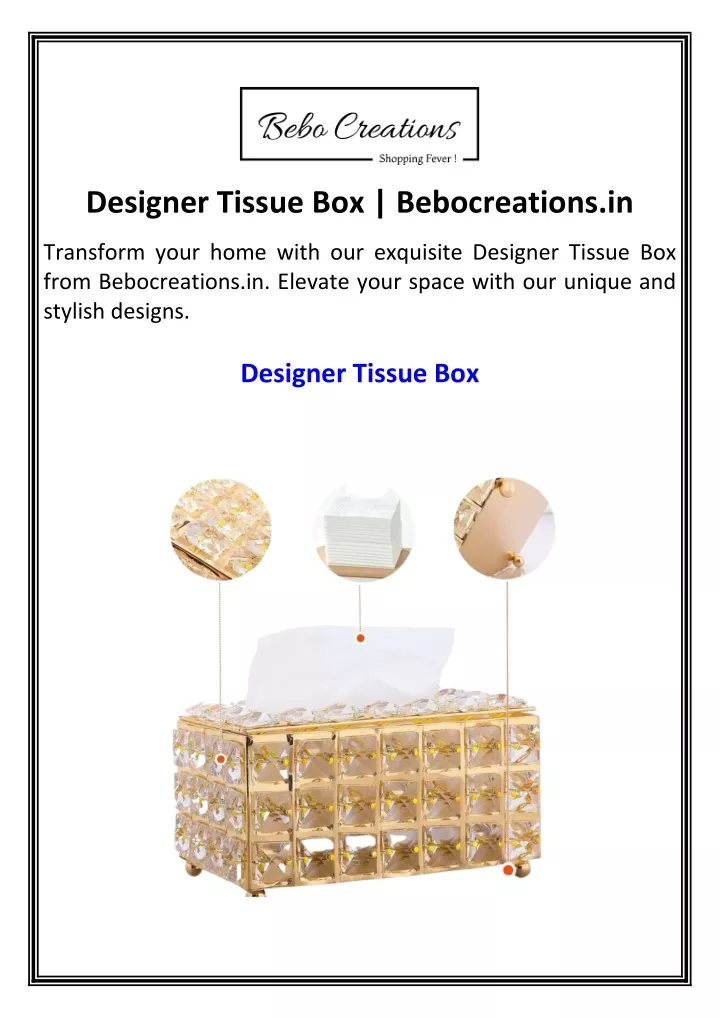 designer tissue box bebocreations in