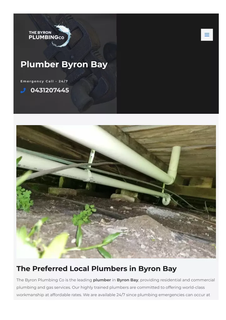 plumber byron bay