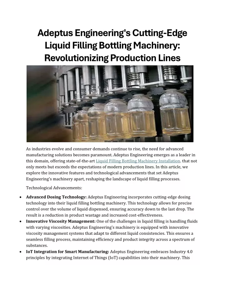 adeptus engineering s cutting edge liquid filling