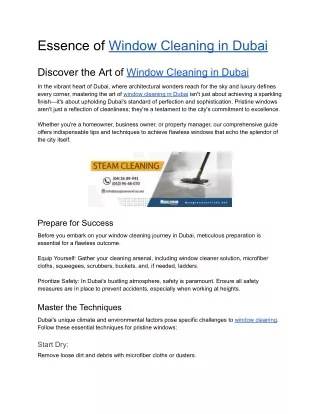 essence of window cleaning in dubai
