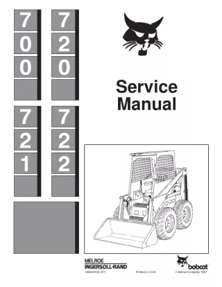 Bobcat 721 Skid Steer Loader Service Repair Manual