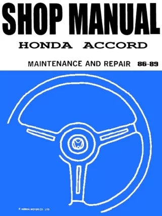 1989 Honda Accord Service Repair Manual