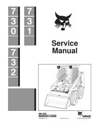 BOBCAT 732 SKID STEER LOADER Service Repair Manual