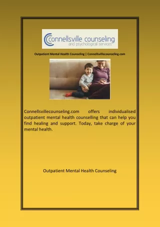 Outpatient Mental Health Counseling Connellsvillecounseling com