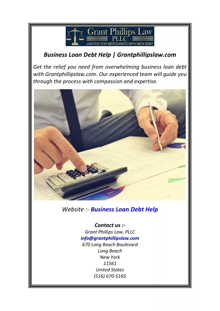 business loan debt help grantphillipslaw com