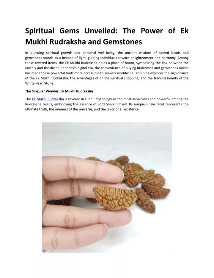 spiritual gems unveiled the power of ek mukhi