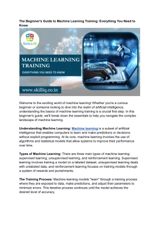 Machine Learning Certification Course | SkillIQ