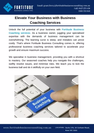 Elevate Your Business with Business Coaching Services