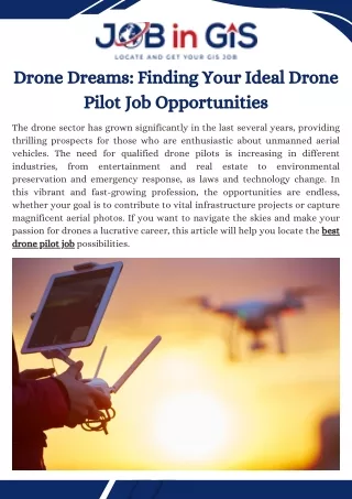 drone dreams finding your ideal drone pilot