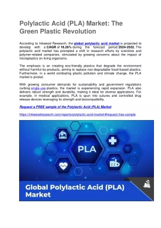Polylactic Acid (PLA) Market: The Green Plastic Revolution