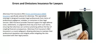 Errors and Omissions Insurance for Lawyers