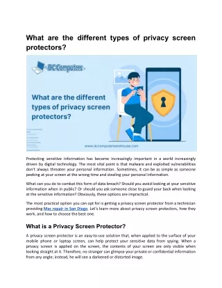 What are the different types of privacy screen protectors_