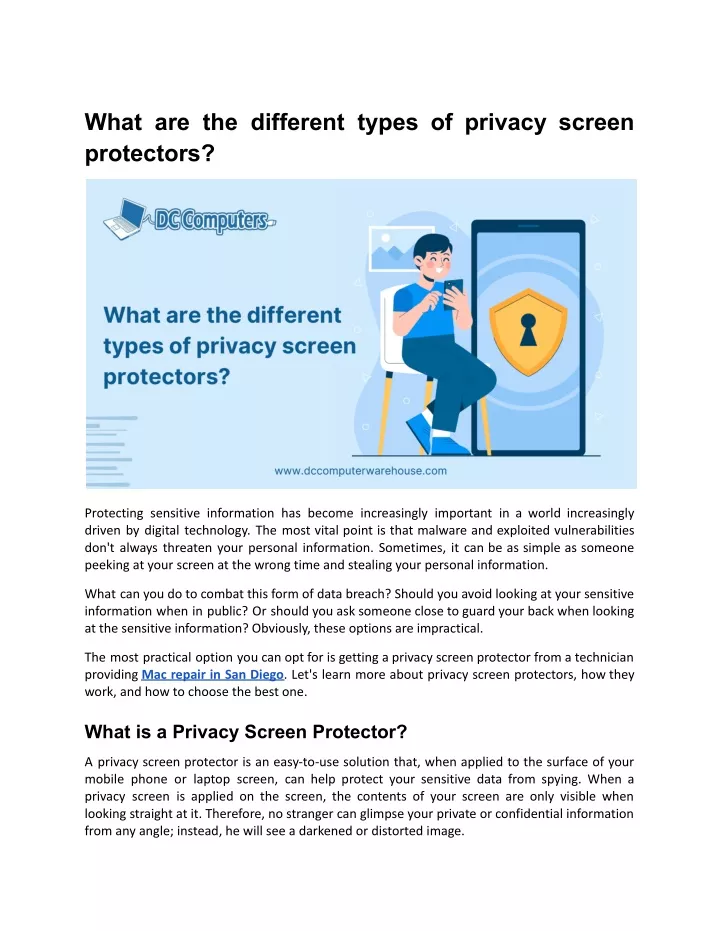 what are the different types of privacy screen