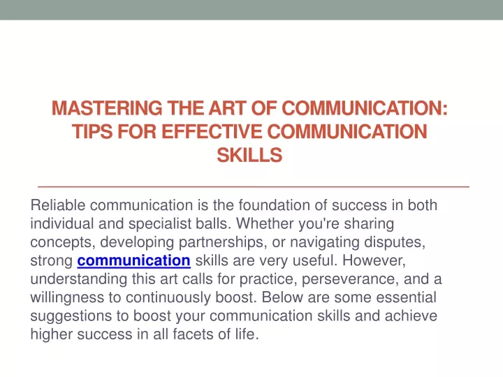 mastering the art of communication tips for effective communication skills