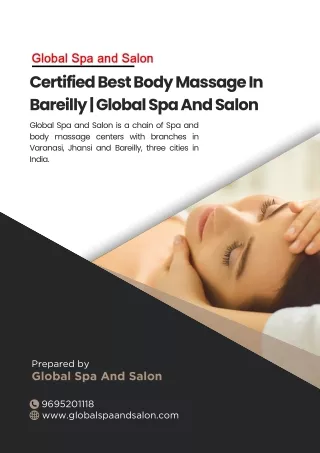 Certified Best Body Massage In Bareilly | Global Spa And Salon