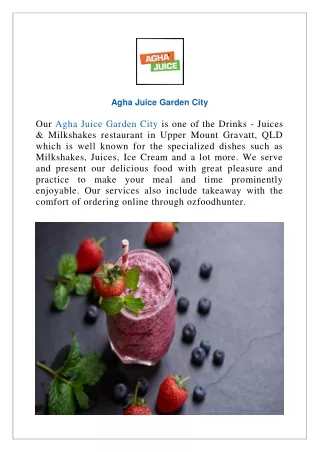 Flat 15% offer Agha Juice Garden City - Order now