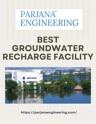 Best Groundwater Recharge Facility by Parjana Engineering