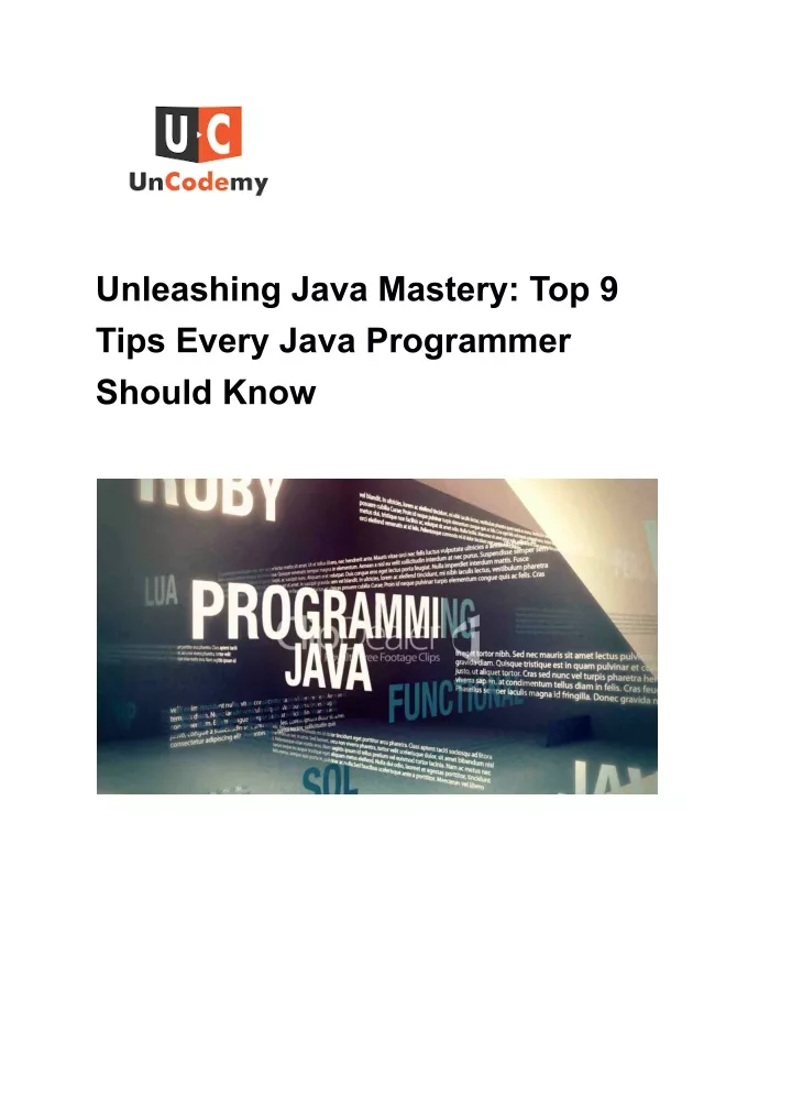 Ppt Unleashing Java Mastery Top 9 Tips Every Java Programmer Should Know Powerpoint 8016