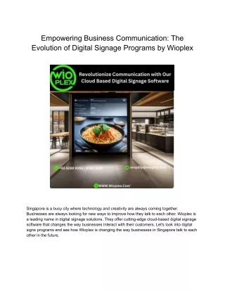 Empowering Business Communication_ The Evolution of Digital Signage Programs by Wioplex